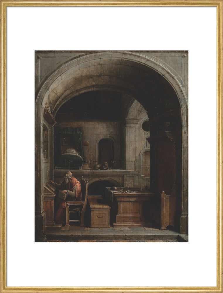 Saint Jerome in his Study (art print, extra large, gold)