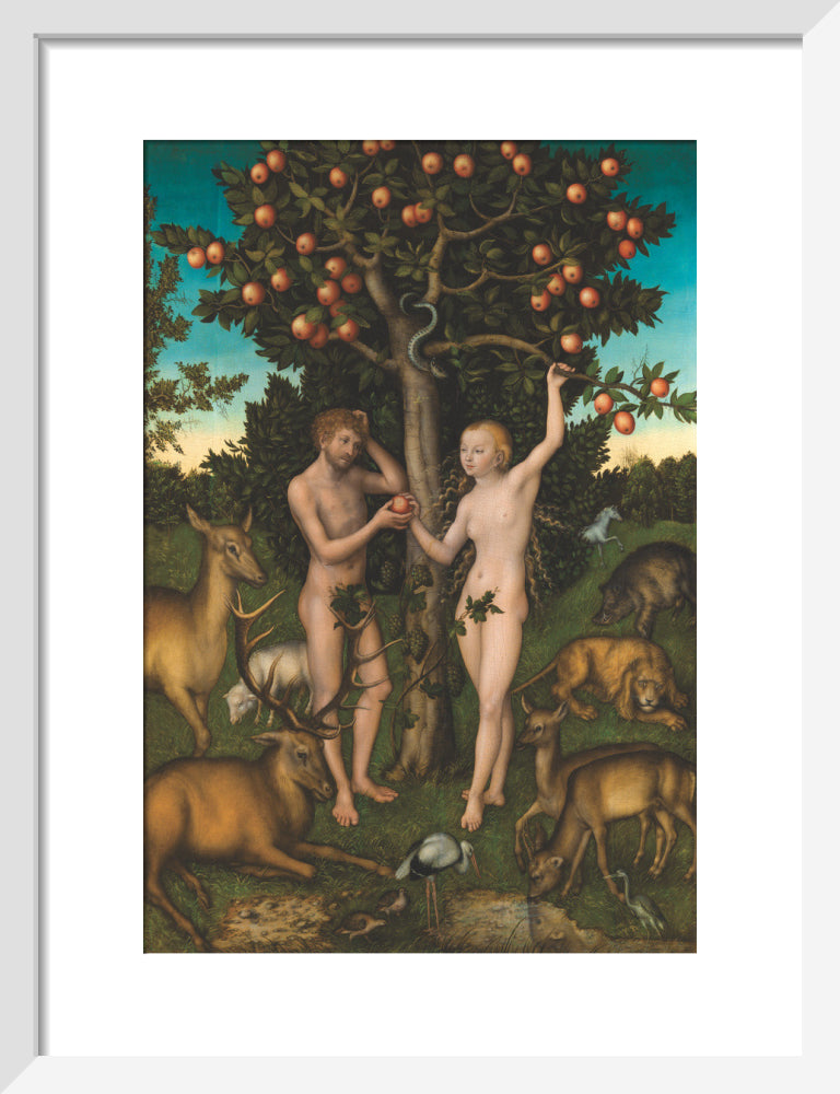 Adam and Eve (art print, small, white)
