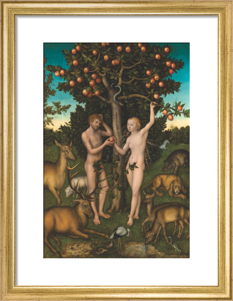 Adam and Eve (art print, small, gold)
