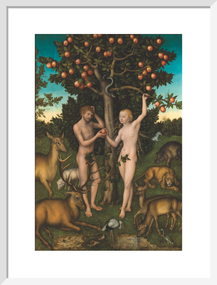 Adam and Eve (art print, medium, white)