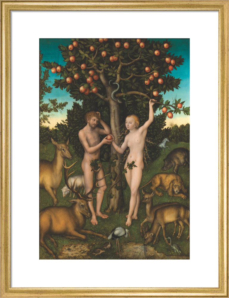 Adam and Eve (art print, medium, gold)