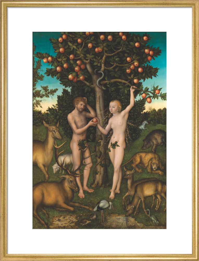 Adam and Eve (art print, large, gold)