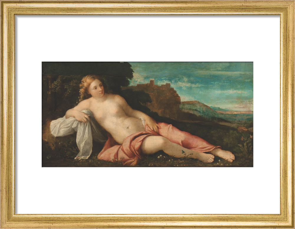 Venus in a Landscape (art print, small, gold)