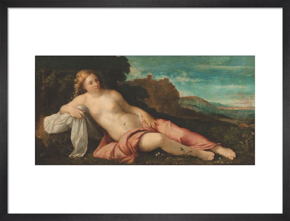 Venus in a Landscape (art print, medium, black)