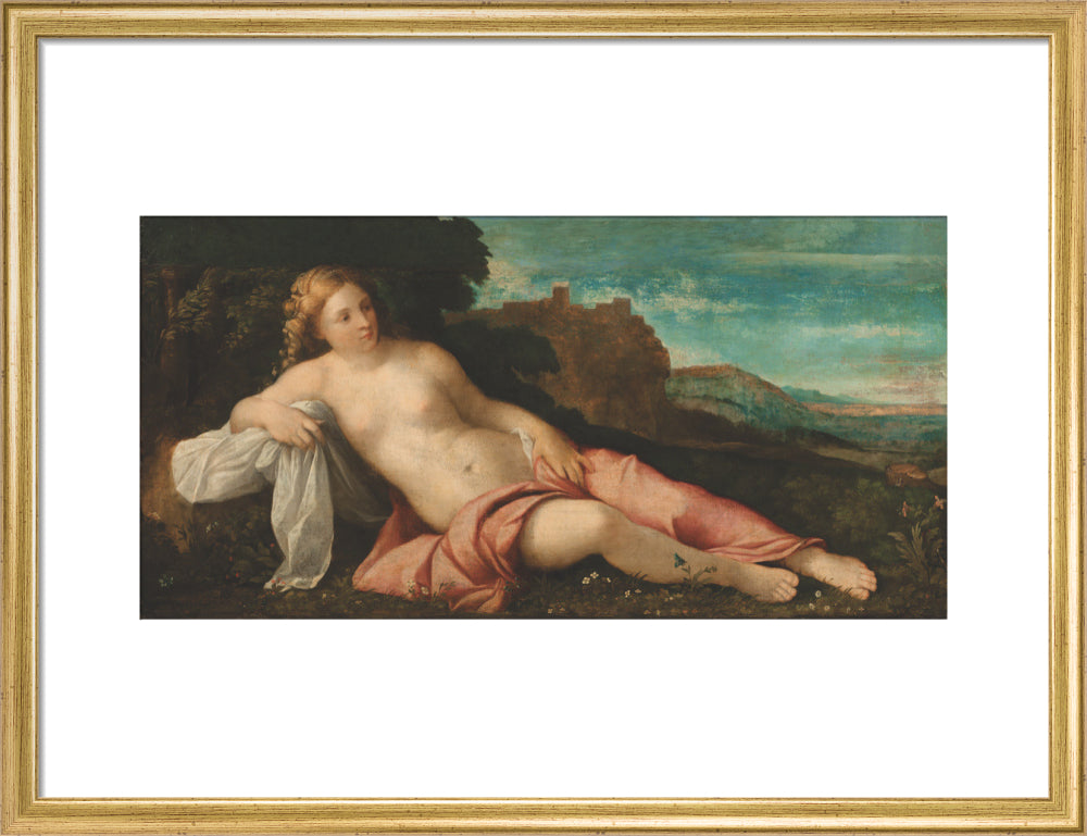 Venus in a Landscape (art print, medium, gold)
