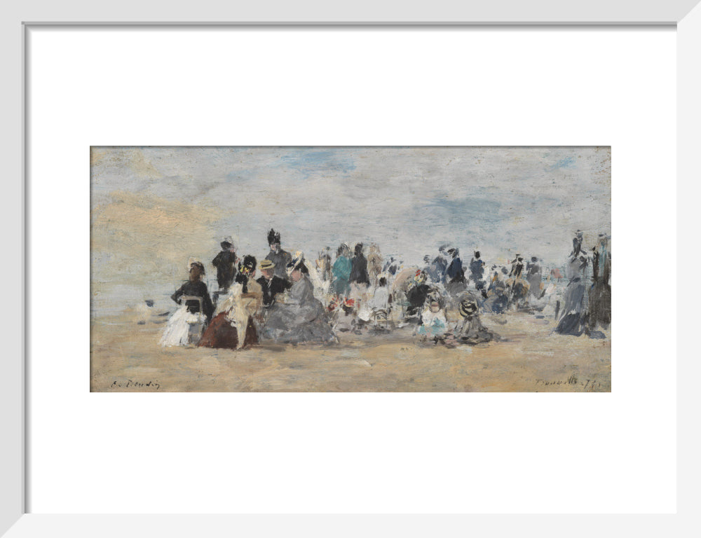 Beach at Trouville (art print, small, white)