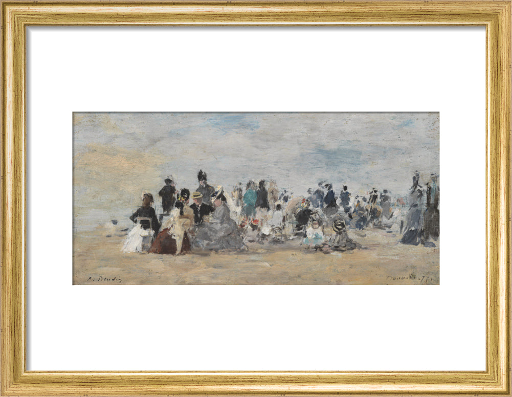Beach at Trouville (art print, small, gold)