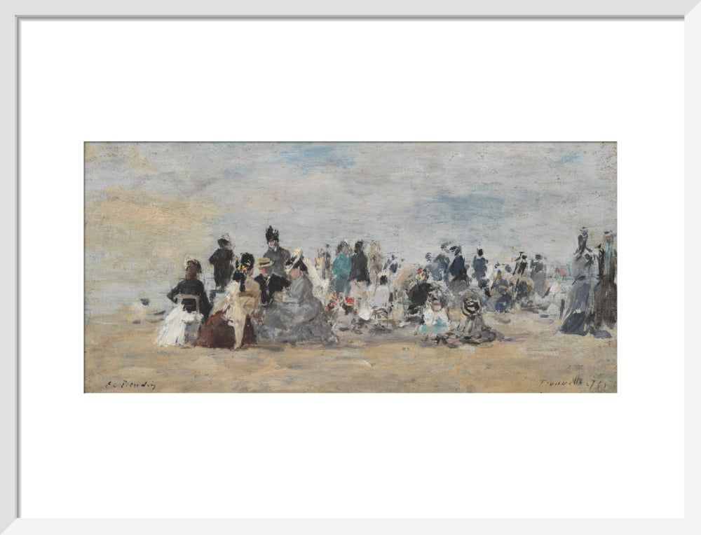 Beach at Trouville (art print, medium, white)
