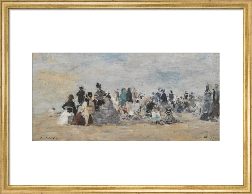 Beach at Trouville (art print, medium, gold)