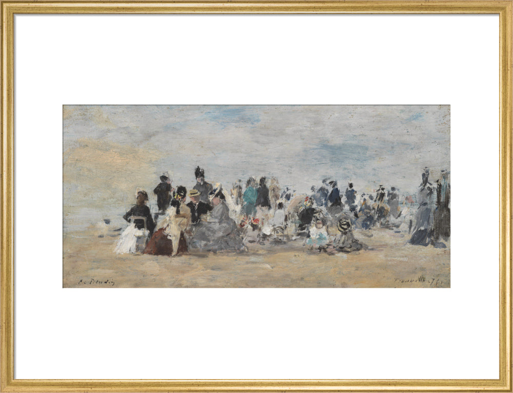 Beach at Trouville (art print, large, gold)