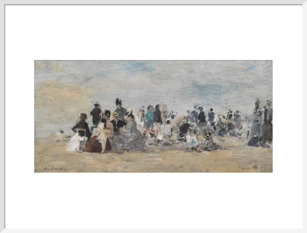Beach at Trouville (art print, extra large, white)