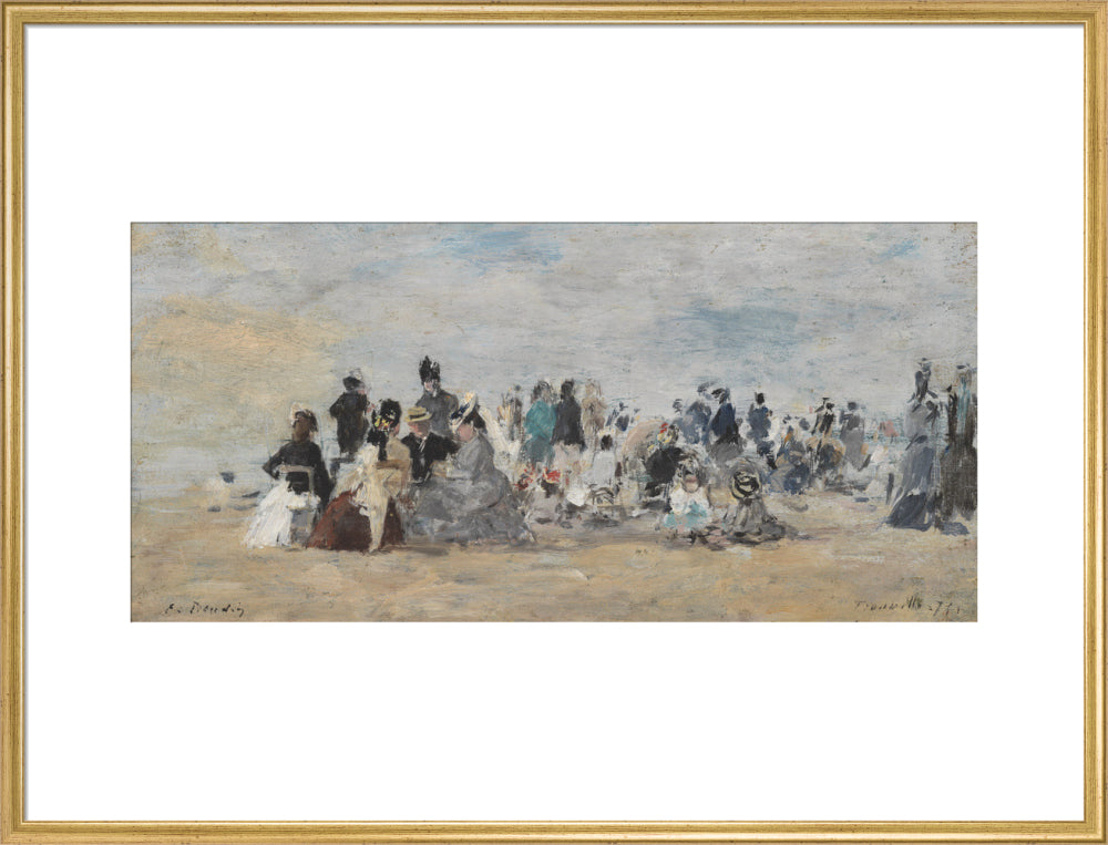 Beach at Trouville (art print, extra large, gold)