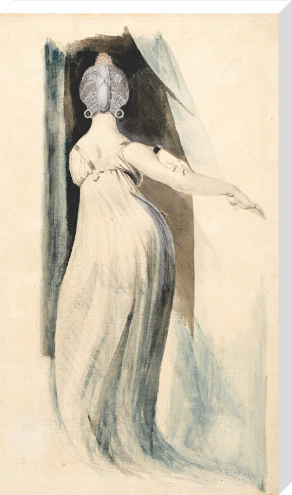 Standing woman seen from the back (stretched canvas, extra large, unframed)