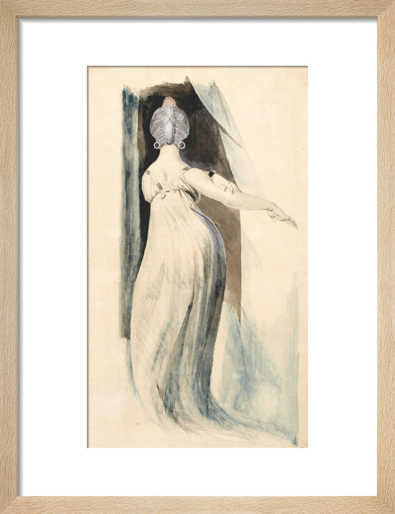 Standing woman seen from the back (art print, small, natural)