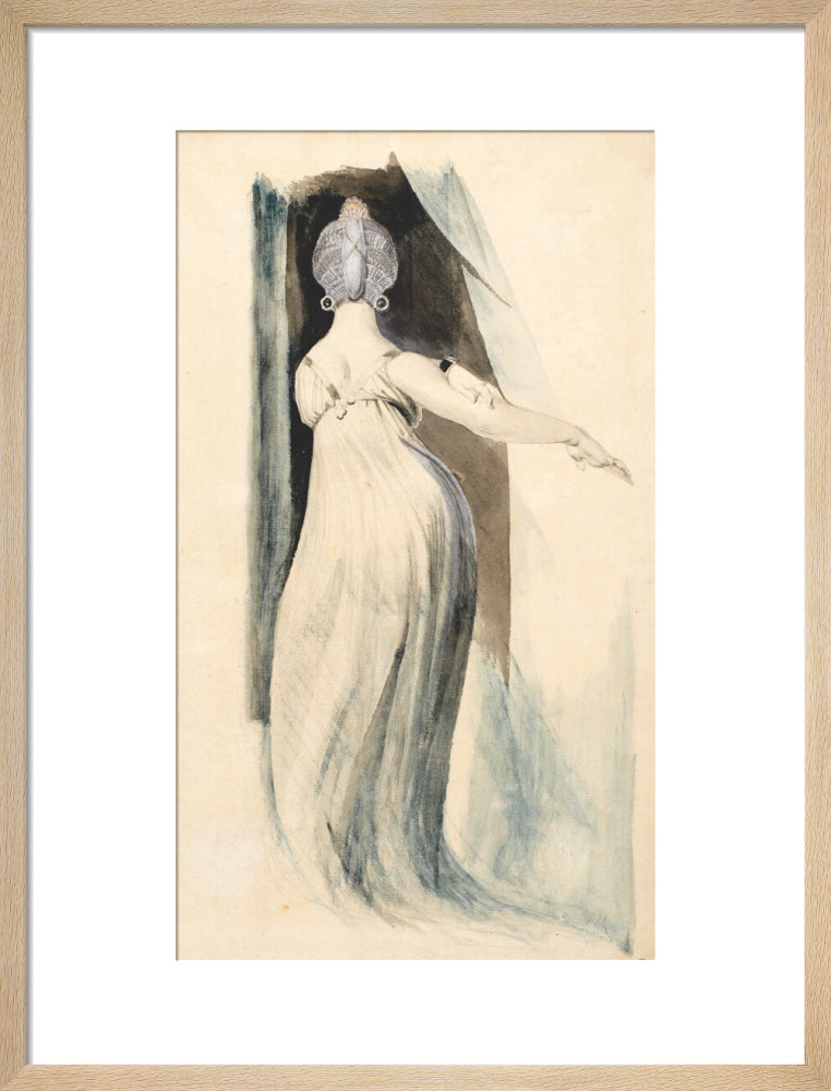 Standing woman seen from the back (art print, medium, natural)