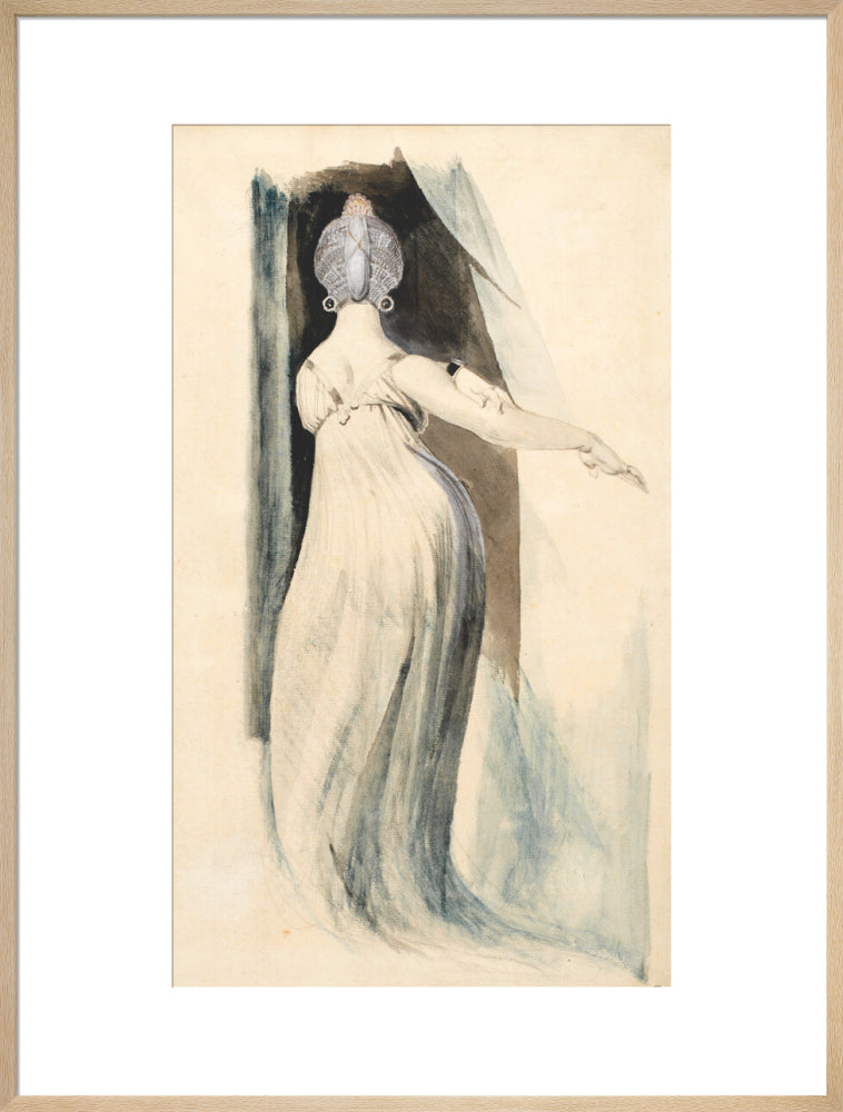 Standing woman seen from the back (art print, extra large, natural)