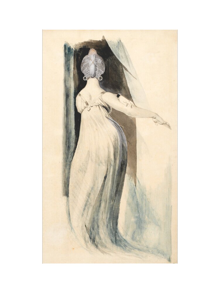 Standing woman seen from the back (art print, medium, unframed)