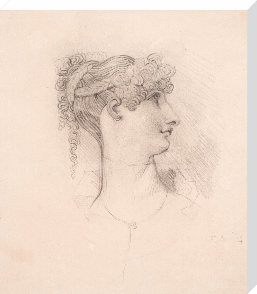 Lavinia de Irujo in profile, facing right