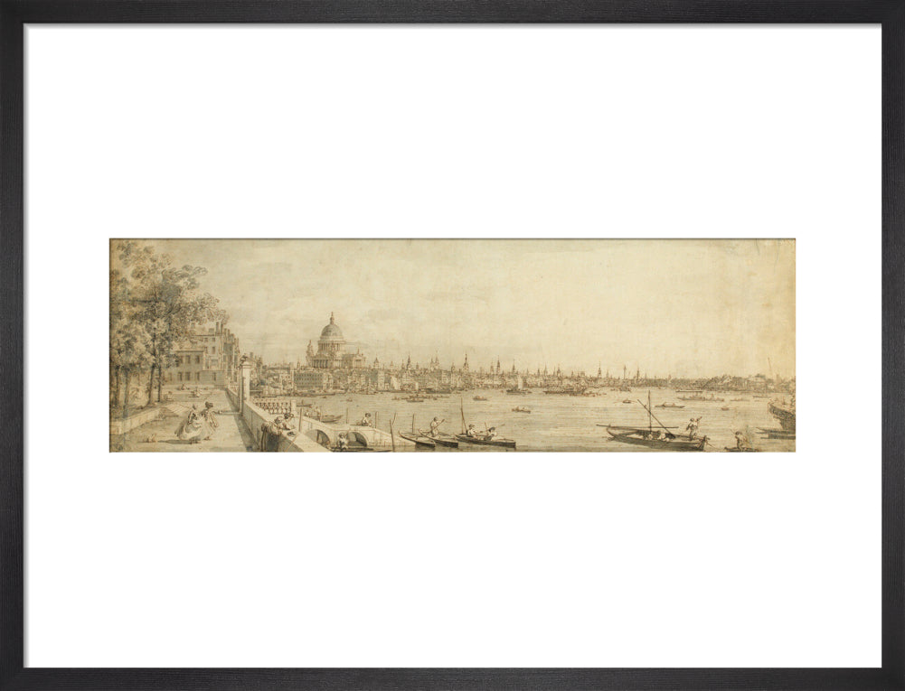 View from Somerset Gardens Looking towards London Bridge (art print, medium, black)