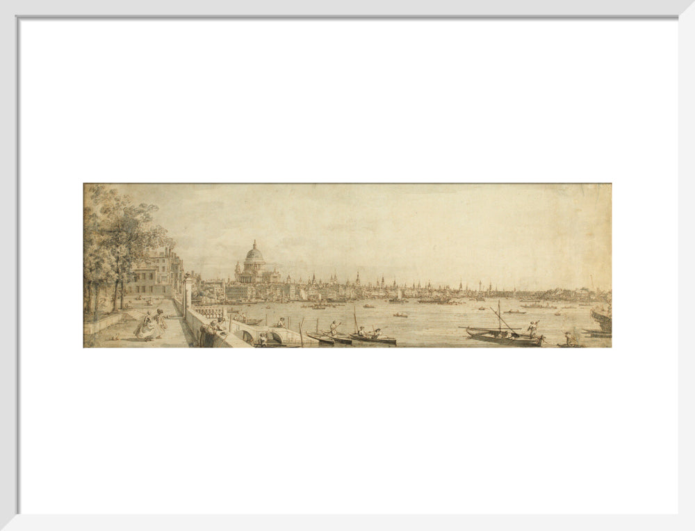 View from Somerset Gardens Looking towards London Bridge (art print, medium, white)