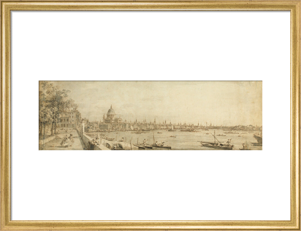 View from Somerset Gardens Looking towards London Bridge (art print, medium, gold)