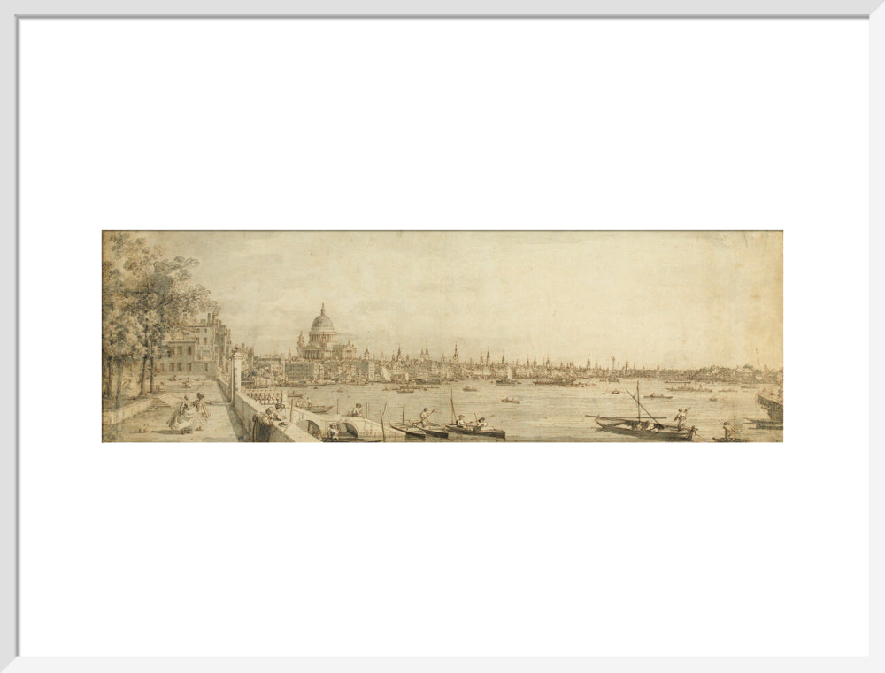 View from Somerset Gardens Looking towards London Bridge (art print, large, white)
