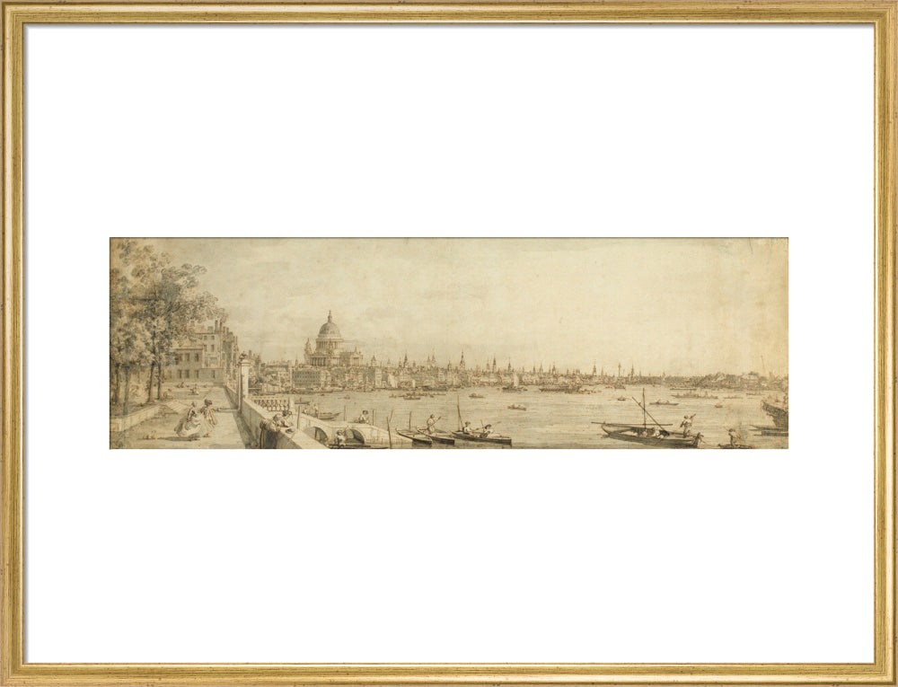 View from Somerset Gardens Looking towards London Bridge (art print, large, gold)