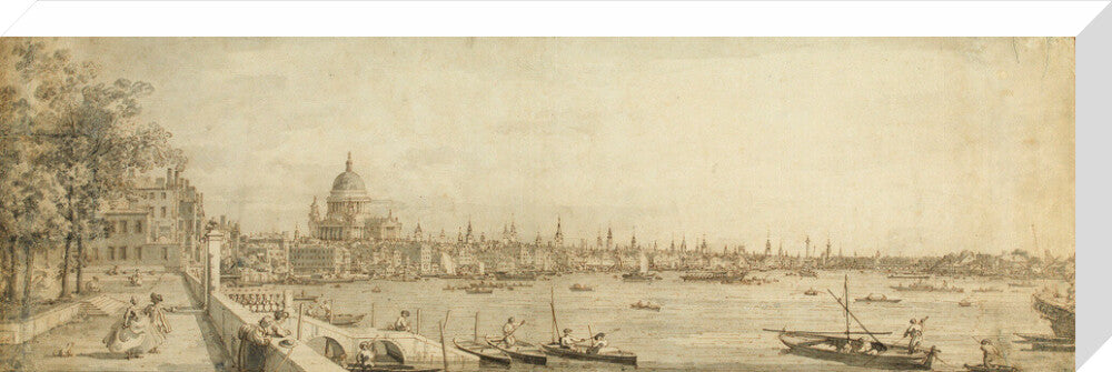 View from Somerset Gardens Looking towards London Bridge (stretched canvas, large, unframed)