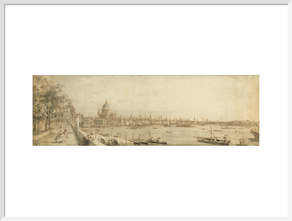 View from Somerset Gardens Looking towards London Bridge (art print, extra large, white)