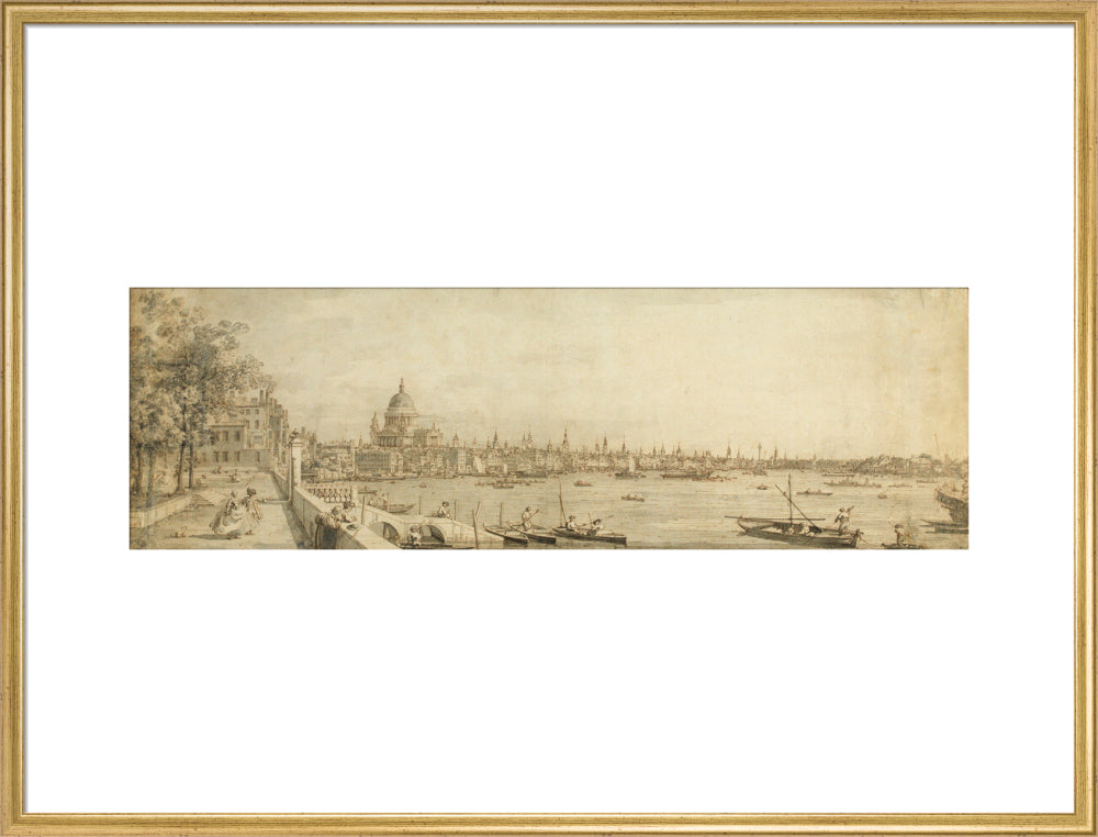 View from Somerset Gardens Looking towards London Bridge (art print, extra large, gold)