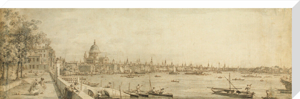 Canaletto, View from Somerset Gardens Looking towards London Bridge (stretched canvas, extra large, unframed)