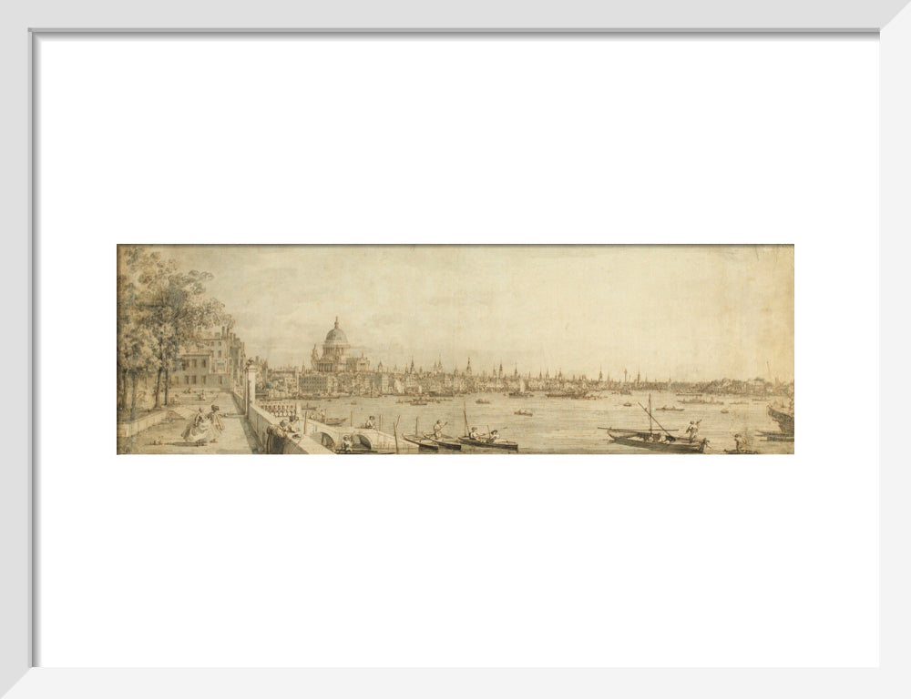 View from Somerset Gardens Looking towards London Bridge (art print, small, white)