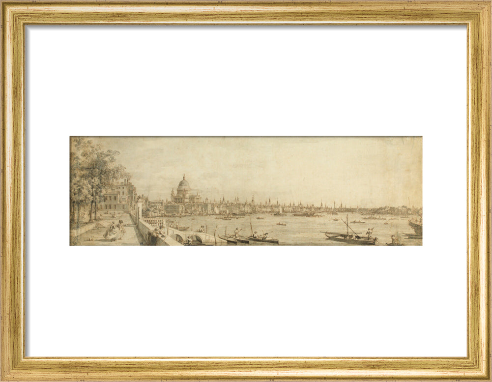 View from Somerset Gardens Looking towards London Bridge (art print, small, gold)