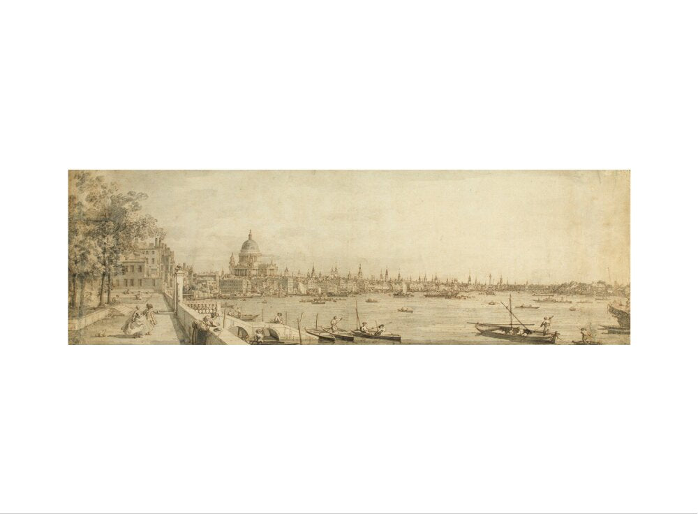 Canaletto, View from Somerset Gardens Looking towards London Bridge (art print, extra large, unframed)