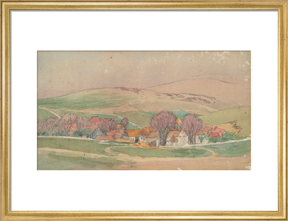 Roger Eliot Fry, Landscape - Southern France (art print, medium, gold)