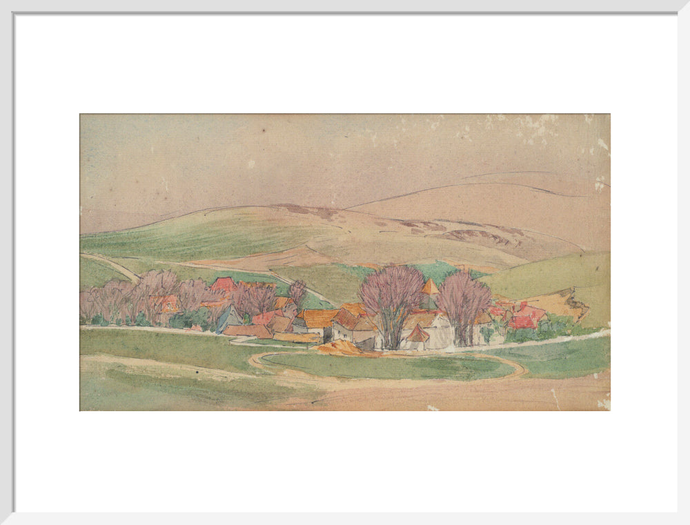 Roger Eliot Fry, Landscape - Southern France (art print, large, white)