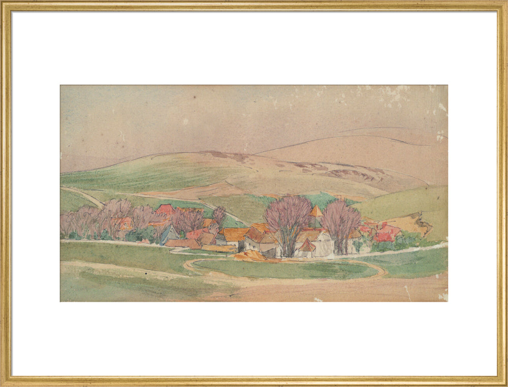 Roger Eliot Fry, Landscape - Southern France (art print, extra large, gold)