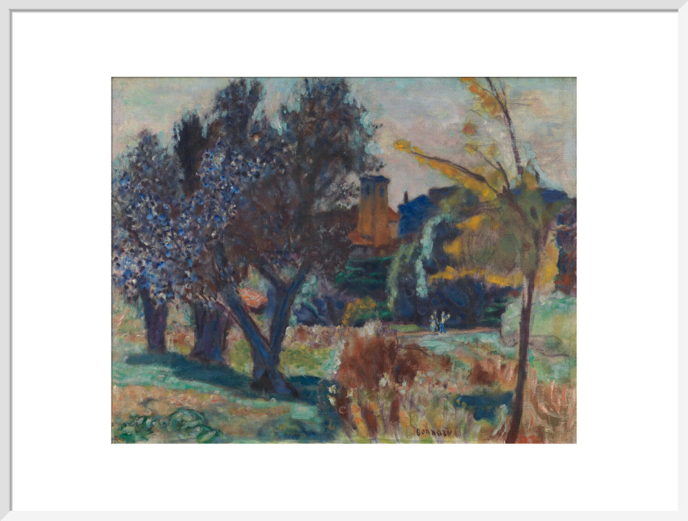 Landscape with Olive Trees and a Chapel (art print, extra large, white)