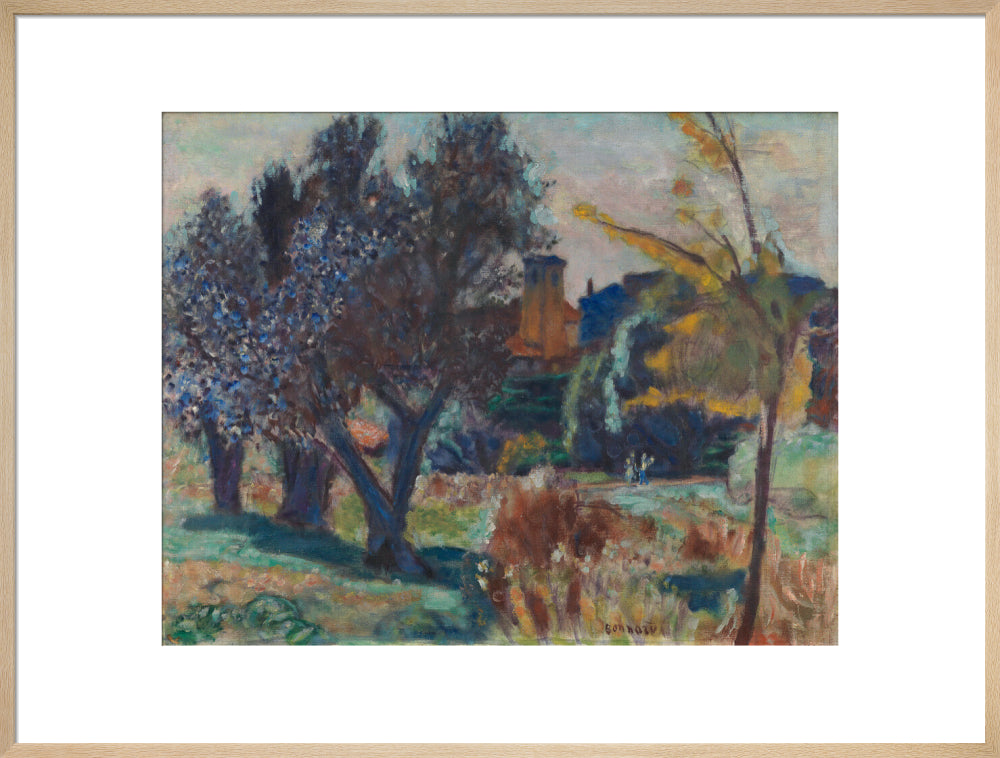 Landscape with Olive Trees and a Chapel (art print, extra large, natural)