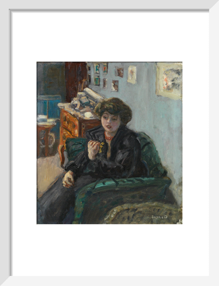 Young Woman in an Interior (art print, small, white)
