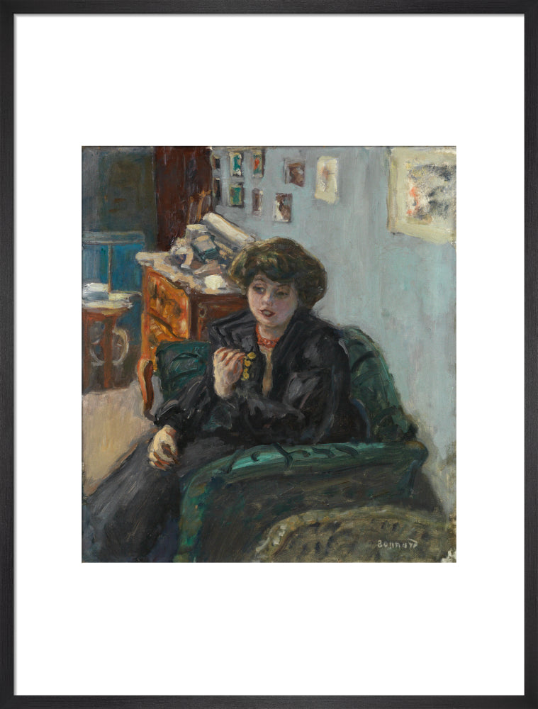 Young Woman in an Interior (art print, large, black)