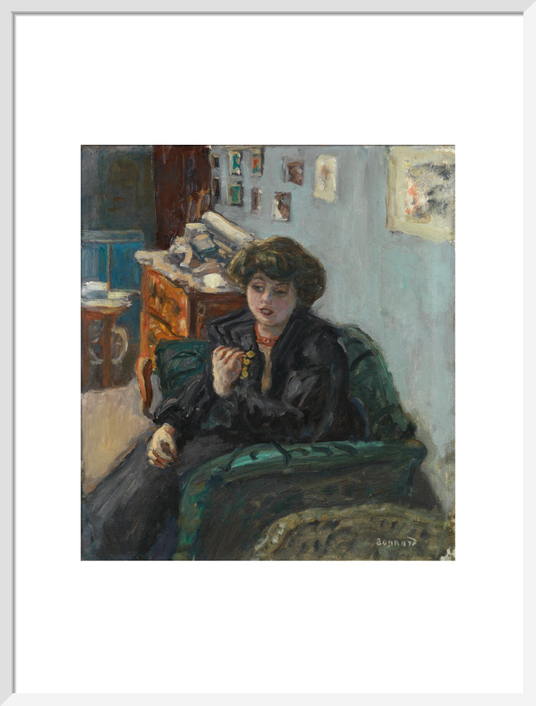 Young Woman in an Interior (art print, large, white)