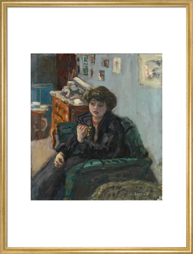 Young Woman in an Interior (art print, large, gold)
