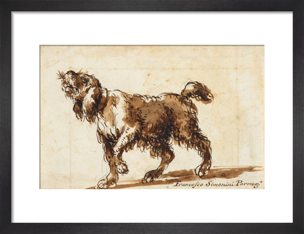 Dog Howling (art print, small, black)