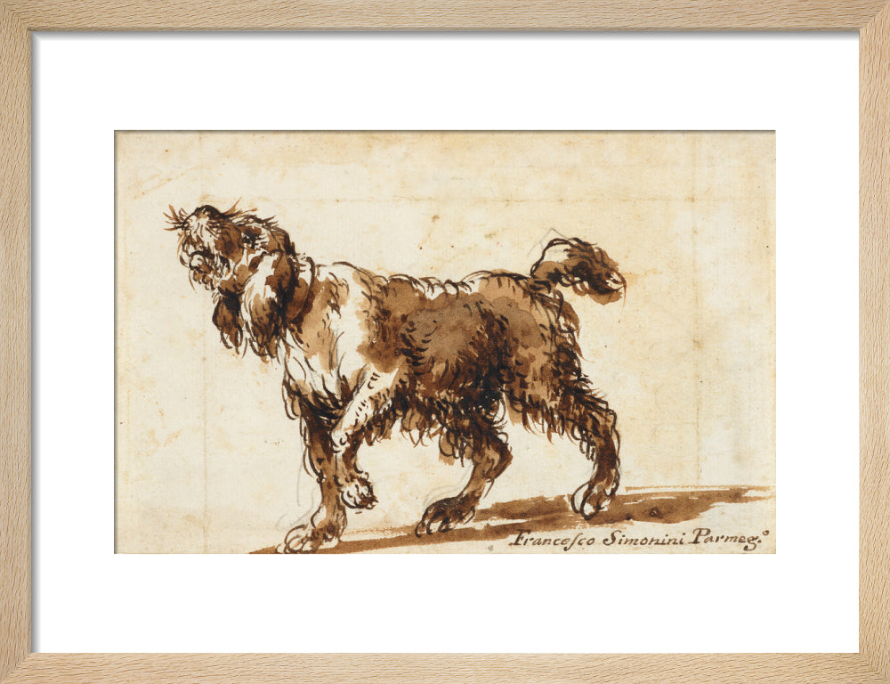 Dog Howling (art print, small, natural)