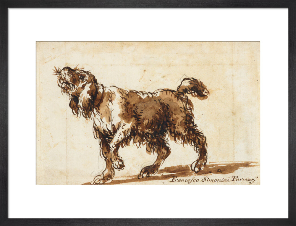 Dog Howling (art print, medium, black)
