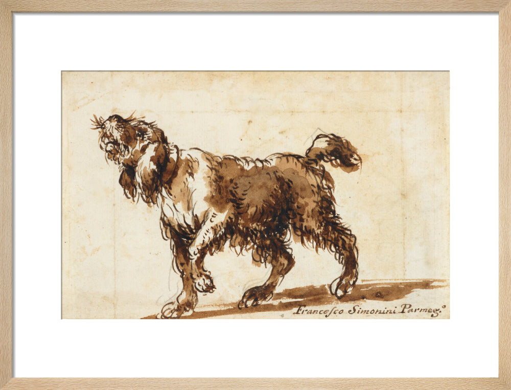 Dog Howling (art print, medium, natural)
