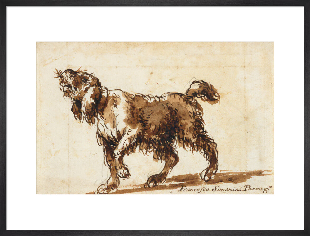 Dog Howling (art print, large, black)