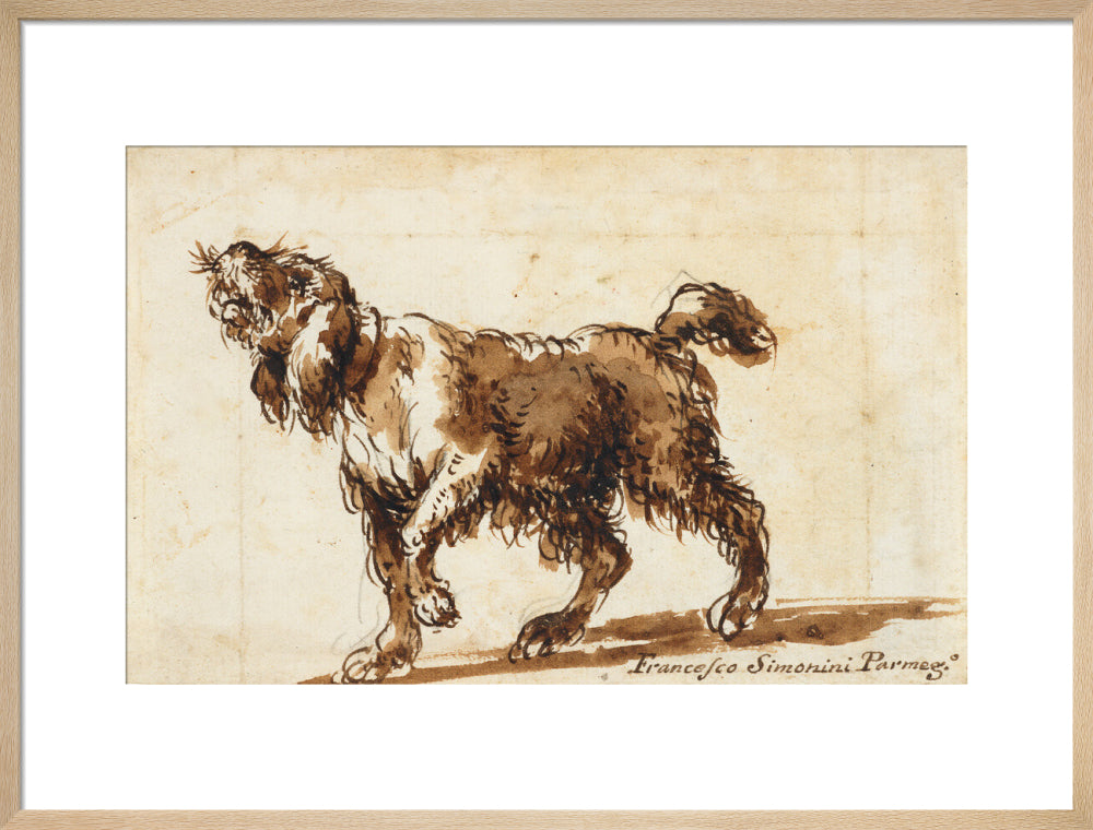 Dog Howling (art print, large, natural)