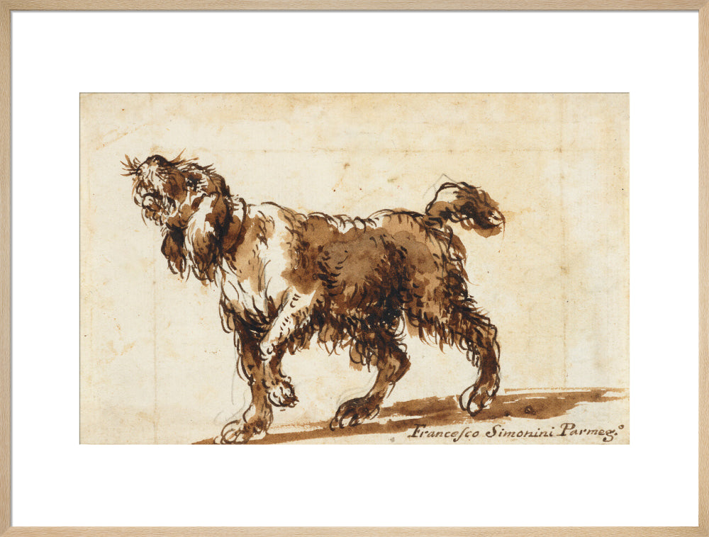 Dog Howling (art print, extra large, natural)